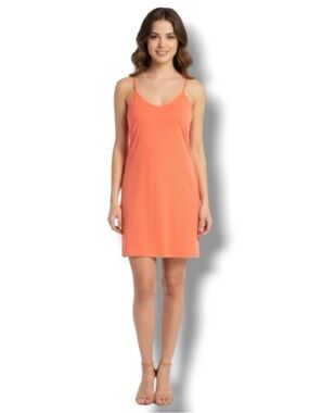 Nanette Lepore Orange Slip Dress Mini Chemise Nightgown Flowy Flirty Size M